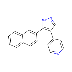 c1ccc2cc(-c3[nH]ncc3-c3ccncc3)ccc2c1 ZINC000071294690