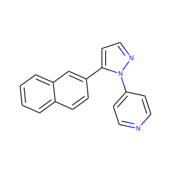 c1ccc2cc(-c3ccnn3-c3ccncc3)ccc2c1 ZINC000071294277