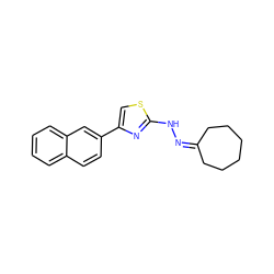 c1ccc2cc(-c3csc(NN=C4CCCCCC4)n3)ccc2c1 ZINC000169330836