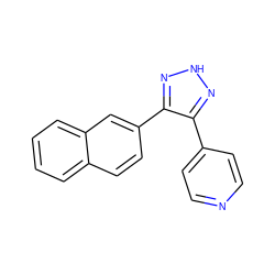 c1ccc2cc(-c3n[nH]nc3-c3ccncc3)ccc2c1 ZINC000071295366