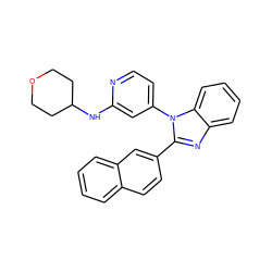 c1ccc2cc(-c3nc4ccccc4n3-c3ccnc(NC4CCOCC4)c3)ccc2c1 ZINC000095587918