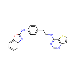 c1ccc2oc(Nc3ccc(CCNc4ncnc5ccsc45)cc3)nc2c1 ZINC000049017404