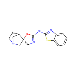 c1ccc2sc(NC3=NC[C@@]4(CN5CC[C@H]4C5)O3)nc2c1 ZINC000200715877