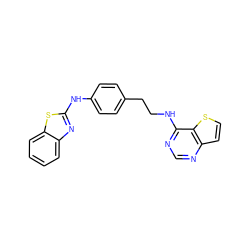 c1ccc2sc(Nc3ccc(CCNc4ncnc5ccsc45)cc3)nc2c1 ZINC000049016155