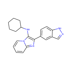 c1ccn2c(NC3CCCCC3)c(-c3ccc4[nH]ncc4c3)nc2c1 ZINC000066066152