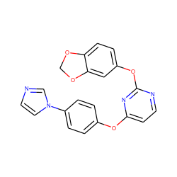 c1cn(-c2ccc(Oc3ccnc(Oc4ccc5c(c4)OCO5)n3)cc2)cn1 ZINC000000593138