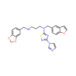 c1cn(-c2nsc(N(CCCNCc3ccc4c(c3)OCO4)Cc3ccc4occc4c3)n2)cn1 ZINC000073157339