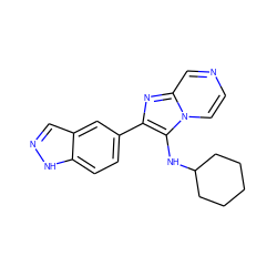 c1cn2c(NC3CCCCC3)c(-c3ccc4[nH]ncc4c3)nc2cn1 ZINC000066066153