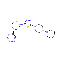 c1cnc([C@@H]2CN(c3nnc(N4CCC(N5CCCCC5)CC4)s3)CCO2)cn1 ZINC000084652197