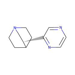 c1cnc([C@H]2CN3CCC2CC3)cn1 ZINC000003796743