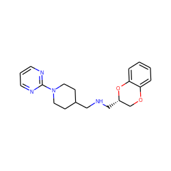 c1cnc(N2CCC(CNC[C@H]3COc4ccccc4O3)CC2)nc1 ZINC000013799843