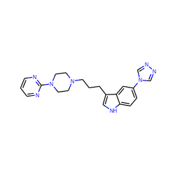 c1cnc(N2CCN(CCCc3c[nH]c4ccc(-n5cnnc5)cc34)CC2)nc1 ZINC000000841221