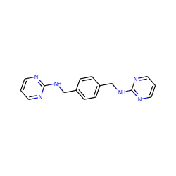 c1cnc(NCc2ccc(CNc3ncccn3)cc2)nc1 ZINC000038247771