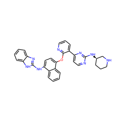 c1cnc(Oc2ccc(Nc3nc4ccccc4[nH]3)c3ccccc23)c(-c2ccnc(N[C@@H]3CCCNC3)n2)c1 ZINC000299823464