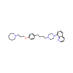 c1cnc2c(N3CCN(CCCCc4ccc(OCCCN5CCCCCC5)cc4)CC3)cccc2c1 ZINC001772577251