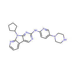 c1cnc2c(c1)c1cnc(Nc3ccc(N4CCNCC4)cn3)nc1n2C1CCCC1 ZINC000117684298