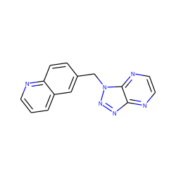 c1cnc2ccc(Cn3nnc4nccnc43)cc2c1 ZINC000095553450