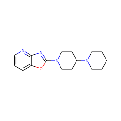 c1cnc2nc(N3CCC(N4CCCCC4)CC3)oc2c1 ZINC000073314105