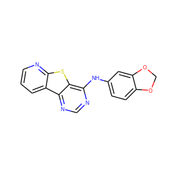 c1cnc2sc3c(Nc4ccc5c(c4)OCO5)ncnc3c2c1 ZINC000041494785