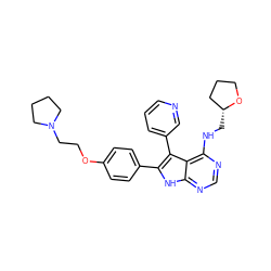 c1cncc(-c2c(-c3ccc(OCCN4CCCC4)cc3)[nH]c3ncnc(NC[C@@H]4CCCO4)c23)c1 ZINC000084672036