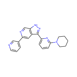 c1cncc(-c2cc3c(-c4cccc(N5CCCCC5)n4)n[nH]c3cn2)c1 ZINC000205247445