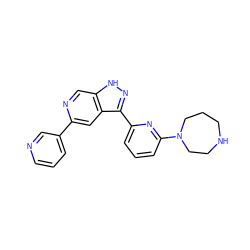 c1cncc(-c2cc3c(-c4cccc(N5CCCNCC5)n4)n[nH]c3cn2)c1 ZINC000205265263