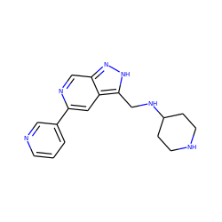 c1cncc(-c2cc3c(CNC4CCNCC4)[nH]nc3cn2)c1 ZINC000205265459