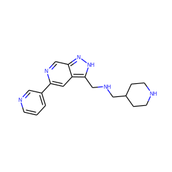 c1cncc(-c2cc3c(CNCC4CCNCC4)[nH]nc3cn2)c1 ZINC000205249385