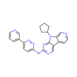 c1cncc(-c2ccc(Nc3ncc4c5ccncc5n(C5CCCC5)c4n3)nn2)c1 ZINC000117684588