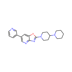 c1cncc(-c2cnc3nc(N4CCC(N5CCCCC5)CC4)oc3c2)c1 ZINC000073296385