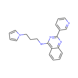 c1cncc(-c2nc(NCCCn3cccc3)c3ccccc3n2)c1 ZINC000072141047