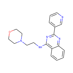 c1cncc(-c2nc(NCCN3CCOCC3)c3ccccc3n2)c1 ZINC000019791855