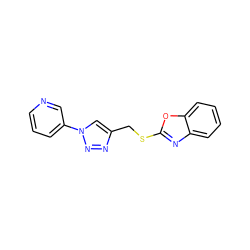 c1cncc(-n2cc(CSc3nc4ccccc4o3)nn2)c1 ZINC000169340332