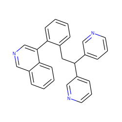 c1cncc(C(Cc2ccccc2-c2cncc3ccccc23)c2cccnc2)c1 ZINC000114776831