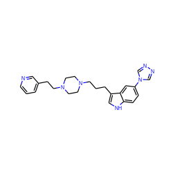 c1cncc(CCN2CCN(CCCc3c[nH]c4ccc(-n5cnnc5)cc34)CC2)c1 ZINC000022939222