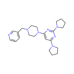 c1cncc(CN2CCN(c3cc(N4CCCC4)nc(N4CCCC4)n3)CC2)c1 ZINC001772574346