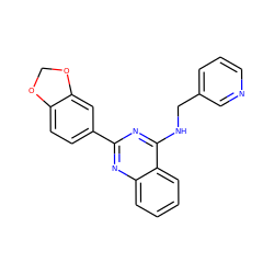 c1cncc(CNc2nc(-c3ccc4c(c3)OCO4)nc3ccccc23)c1 ZINC000004258464