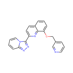 c1cncc(COc2cccc3ccc(-c4nnc5ccccn45)nc23)c1 ZINC000096174996