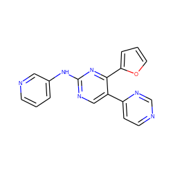 c1cncc(Nc2ncc(-c3ccncn3)c(-c3ccco3)n2)c1 ZINC000013981593