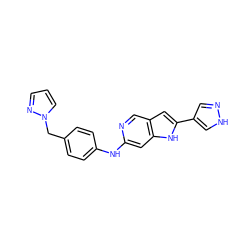 c1cnn(Cc2ccc(Nc3cc4[nH]c(-c5cn[nH]c5)cc4cn3)cc2)c1 ZINC000103250526