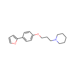 c1coc(-c2ccc(OCCCN3CCCCC3)cc2)c1 ZINC000072179332