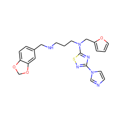 c1coc(CN(CCCNCc2ccc3c(c2)OCO3)c2nc(-n3ccnc3)ns2)c1 ZINC000035970636