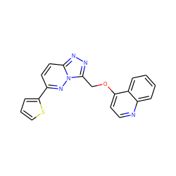 c1csc(-c2ccc3nnc(COc4ccnc5ccccc45)n3n2)c1 ZINC000149424060