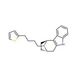 c1csc(CCCCN2[C@H]3CC[C@H]2c2c([nH]c4ccccc24)C3)c1 ZINC000100753501