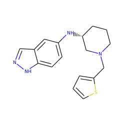 c1csc(CN2CCC[C@@H](Nc3ccc4[nH]ncc4c3)C2)c1 ZINC000028640368