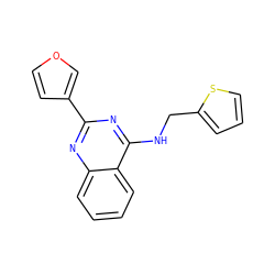 c1csc(CNc2nc(-c3ccoc3)nc3ccccc23)c1 ZINC000004266174