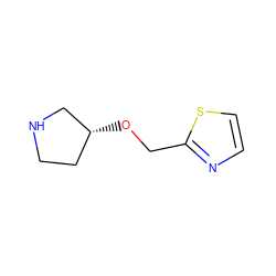 c1csc(CO[C@@H]2CCNC2)n1 ZINC000087391701