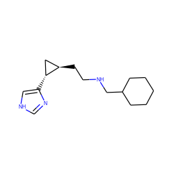 c1nc([C@@H]2C[C@H]2CCNCC2CCCCC2)c[nH]1 ZINC000034867322