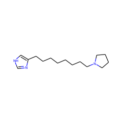 c1nc(CCCCCCCCN2CCCC2)c[nH]1 ZINC000013531705