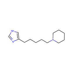 c1nc(CCCCCN2CCCCC2)c[nH]1 ZINC000013685921